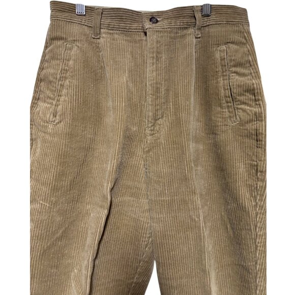 Essentials Style VTG 90s Y2K light brown corduroy high rise pleated pants sz 12 - Picture 3 of 12